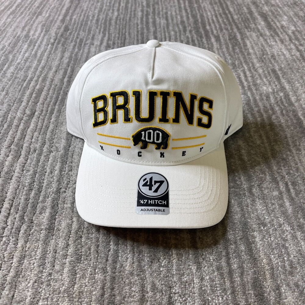 Boston Bruins Hat Cap Snapback White '47 Hitch Centennial 100th Anniversary